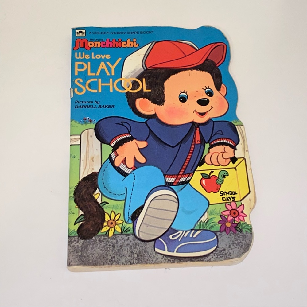 1983 The Original Monchhichi We Love Play School A Golden Sturdy Shape Book - Picture 3 of 7